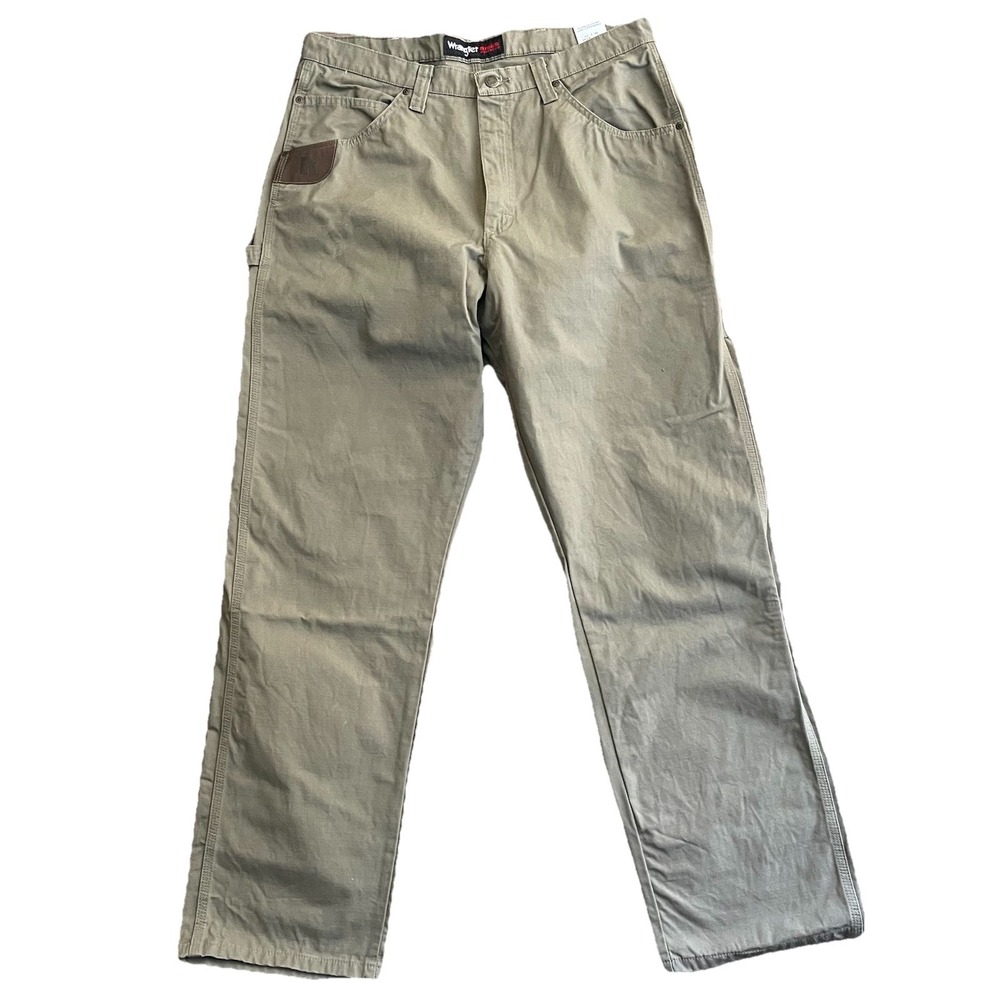 Wrangler‎ Riggs Workwear Pants Mens 36x34 Green Ripstop Carpenter Utility Rugged